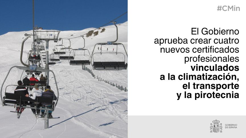 El Gobierno aprueba crear cuatro nuevos certificados profesionales vinculados a la climatización, el transporte y la pirotecnia