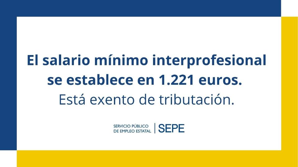 El BOE publica el SMI para 2026 que se establece en 1.221 euros sin tributación