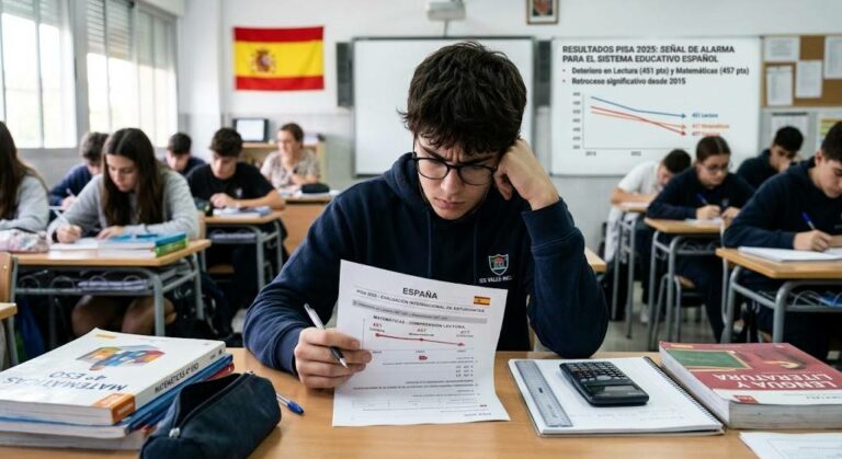PISA 2025: España obtiene sus peores resultados históricos y cae por debajo de la OCDE en lectura, matemáticas y ciencias